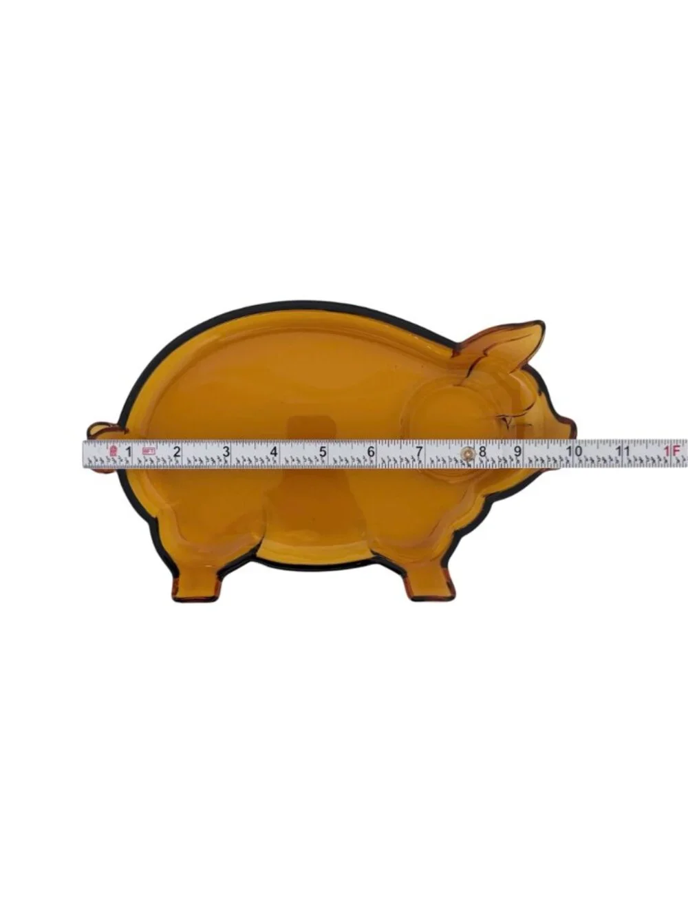 Vtg Tiara Indiana‎ Amber Glass Pig Shaped Serving Platter Plate Farmhouse Tray